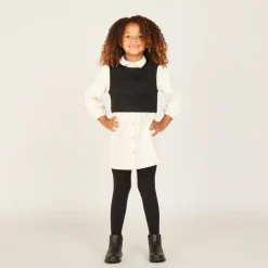 Robe chemise manches longues 2 en 1 pour fille