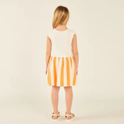 Robe débardeur 2-en-1 bas à rayures pour fille