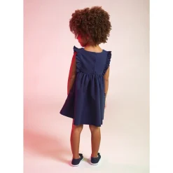 Robe débardeur en molleton cloqué avec broderies pour bébé fille