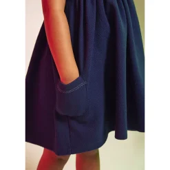 Robe débardeur en molleton cloqué avec broderies pour bébé fille