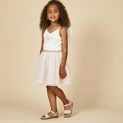 Robe de cérémonie avec ailes et tulle pailleté pour fille