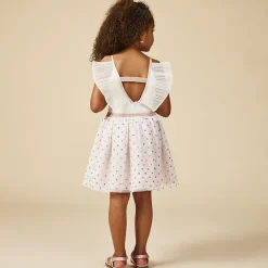 Robe de cérémonie avec ailes et tulle pailleté pour fille