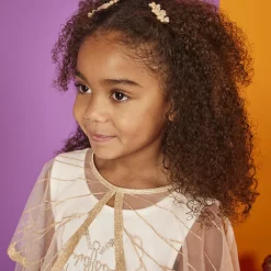 Robe de cérémonie avec cape en tulle effet ailes pailletées pour fille