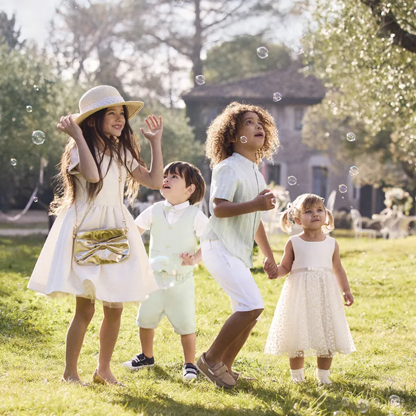 Robe de cérémonie bi-matière à dos ajouré cœur pour bébé fille