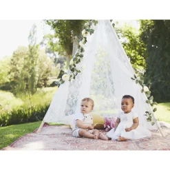 Robe de cérémonie effet 2 en 1 bi-matière pour bébé fille