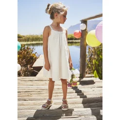 Robe de cérémonie en broderie anglaise pour fille