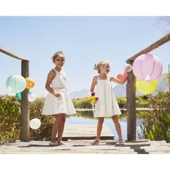 Robe de cérémonie en broderie anglaise pour fille