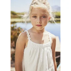 Robe de cérémonie en broderie anglaise pour fille