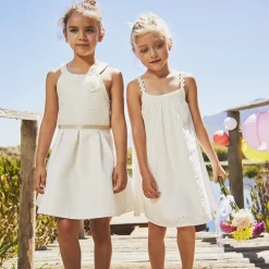 Robe de cérémonie en broderie anglaise pour fille