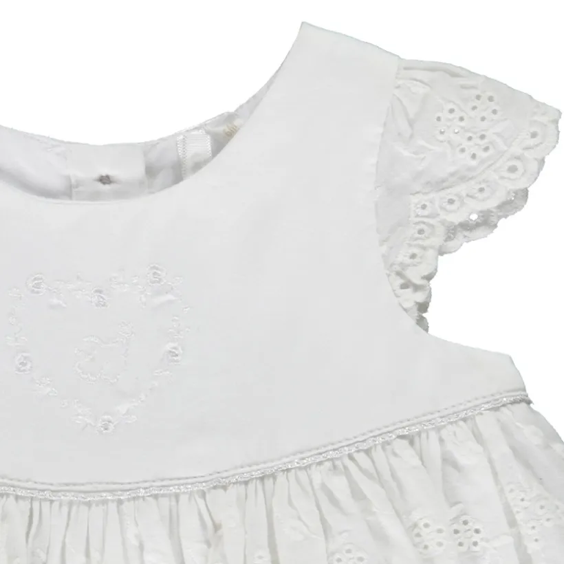 Robe de cérémonie en broderie anglaise pour bébé fille