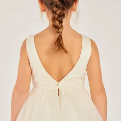 Robe de cérémonie en satin et tulle fleuri pour fille