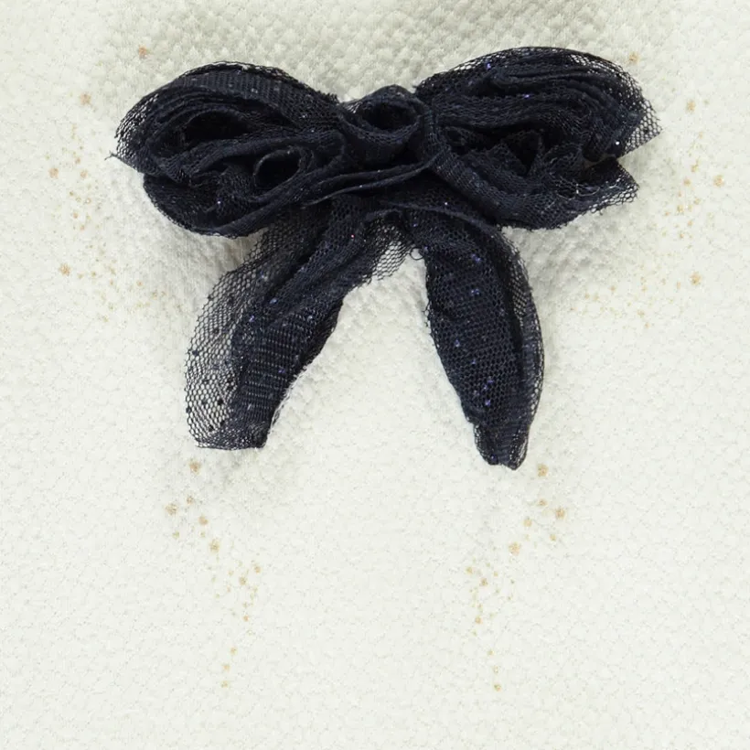 Robe de fête effet 2 en 1 bi-matière pour bébé fille