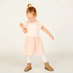 Robe de fête manches courtes effet 2 en 1 pour bébé fille