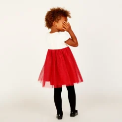 Robe de fête manches courtes effet 2 en 1 pour bébé fille