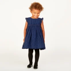 Robe de fête manches courtes en crêpe pailletée pour bébé fille