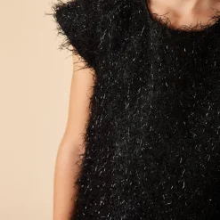 Robe de fête manches courtes à franges pour fille
