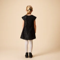 Robe de fête manches courtes à franges pour fille