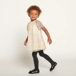 Robe de fête manches courtes scintillante pour bébé fille