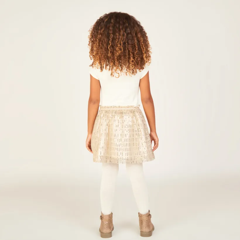 Robe de fête manches courtes scintillante effet 2 en 1 pour fille