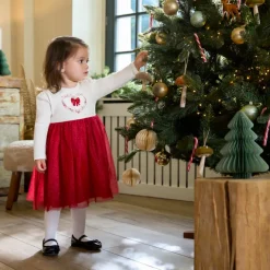 Robe de fête manches longues effet 2 en 1 pour bébé fille