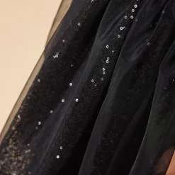 Robe de fête manches longues effet 2 en 1 à sequins pour fille