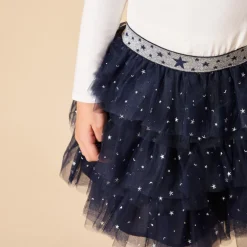 Robe de fête manches longues effet 2 en 1 bi-matière pour fille