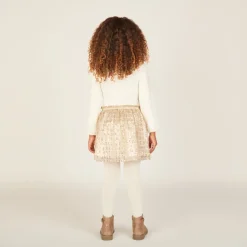 Robe de fête manches longues scintillante effet 2 en 1 pour fille