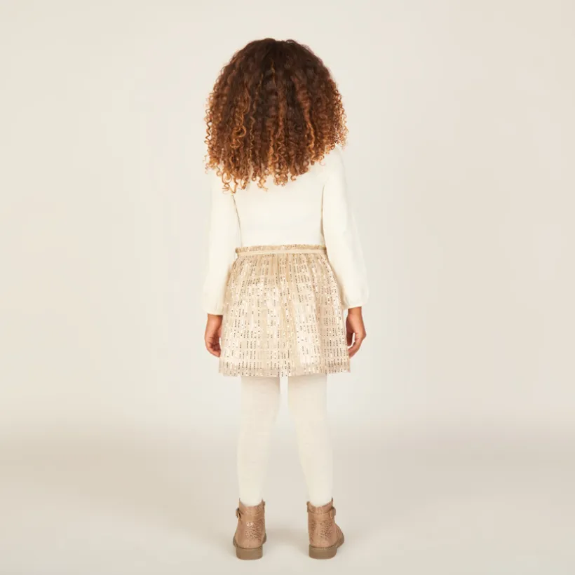 Robe de fête manches longues scintillante effet 2 en 1 pour fille