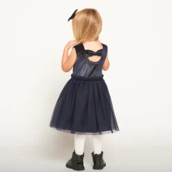 Robe de fête sans manches effet 2 en 1+ bandeau pour bébé fille