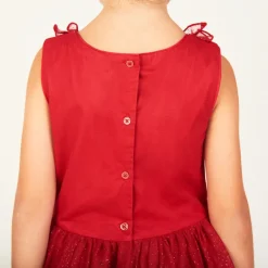 Robe de fête sans manches à froufrous pailletés pour fille