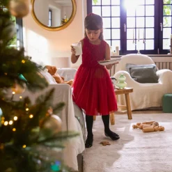 Robe de fête sans manches à froufrous pailletés pour fille