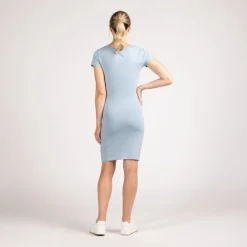 Robe de grossesse moulante unie effet croisé