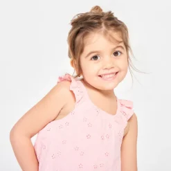 Robe dos croisé en broderie anglaise pour bébé fille