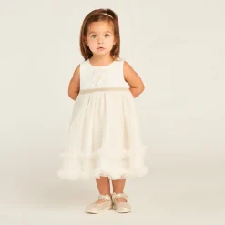 Robe effet 2-en-1 avec dos ajouré en forme de cœur pour bébé fille