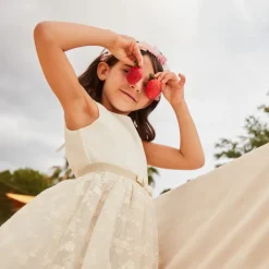 Robe effet 2-en-1 avec dos nu en forme de cœur pour fille