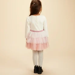 Robe effet 2 en 1 avec jupon en tulle pour bébé fille