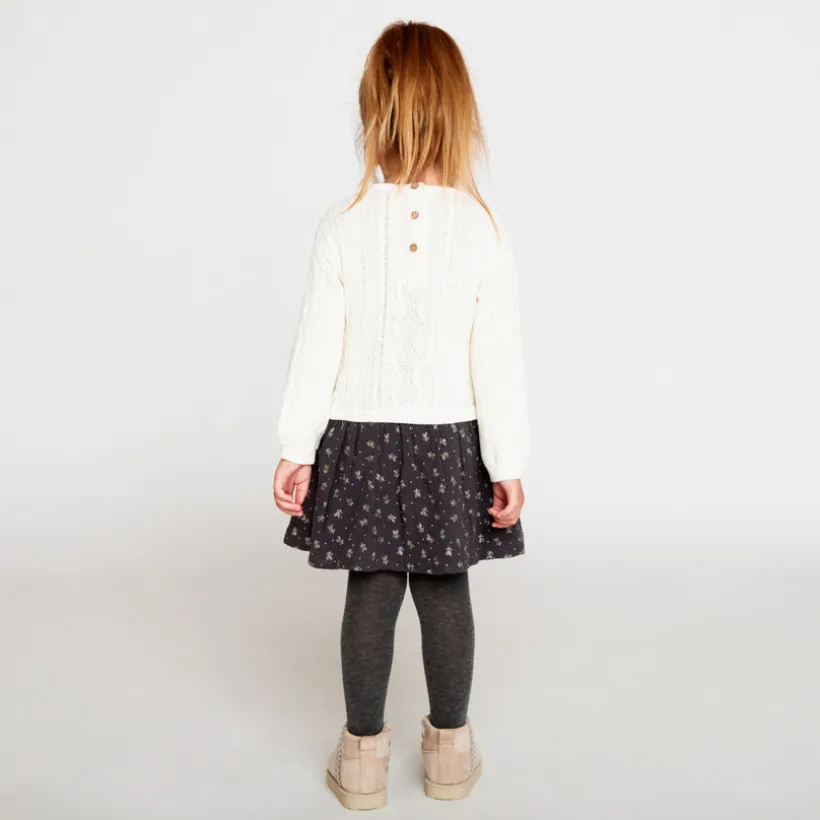 Robe effet 2 en 1 bu-matière fantaisie pour bébé fille