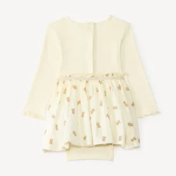 Robe effet 2 en 1 imprimé oursons pour bébé fille