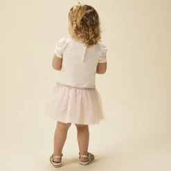 Robe effet 2 en 1 à tulle imprimé papillons pour bébé fille