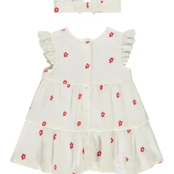Robe effet froissé + bandeaux imprimé fleur pour bébé fille