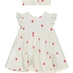 Robe effet froissé + bandeaux imprimé fleur pour bébé fille