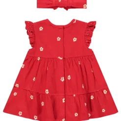 Robe effet froissé + bandeaux imprimé fleur pour bébé fille