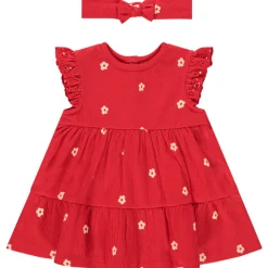 Robe effet froissé + bandeaux imprimé fleur pour bébé fille