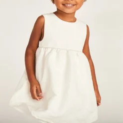 Robe en jacquard fleuri + bandeau à nœud pour bébé fille