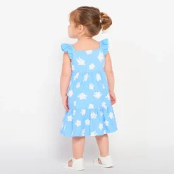 Robe en maille cloquée imprimé fleurs pour bébé fille