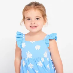 Robe en maille cloquée imprimé fleurs pour bébé fille