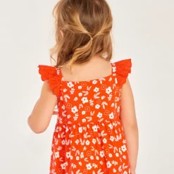 Robe en maille cloquée imprimé fleurs pour bébé fille