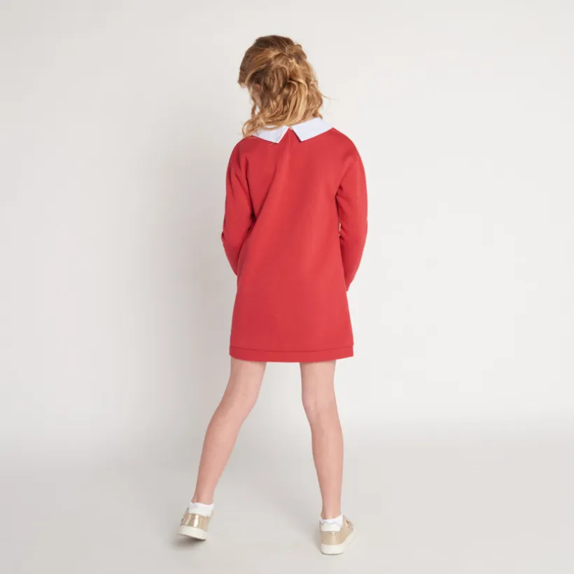 Robe en molleton fantaisie avec col chemise pour fille