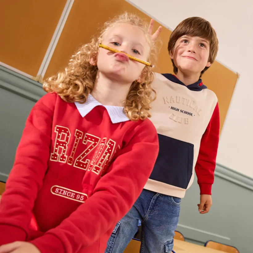 Robe en molleton fantaisie avec col chemise pour fille