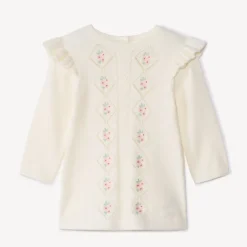 Robe en tricot fantaisie et broderie pour bébé fille